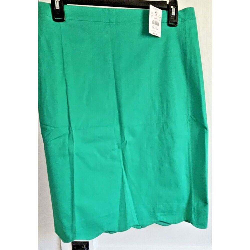 NWT J CREW green cotton scalloped hem A-Line fully lined women Sz 6